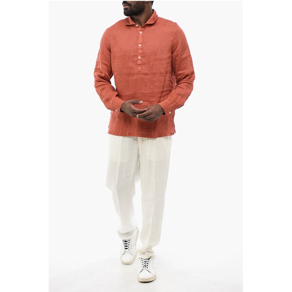 Altea Polo Neckline Linen Shirt