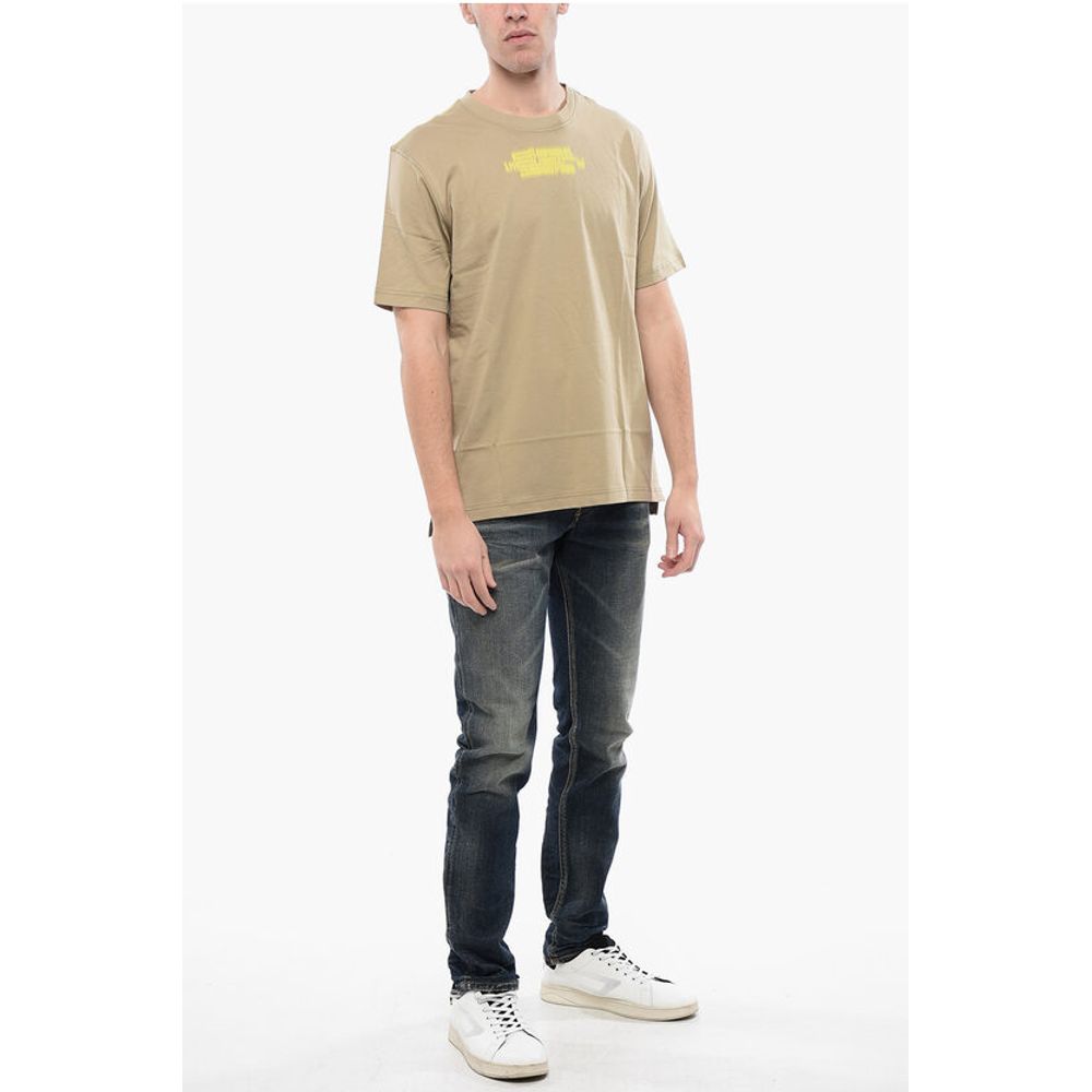 Diesel RED TAG Cotton T-JUST-SLITS-N6 Crew-neck T-shirt with Print