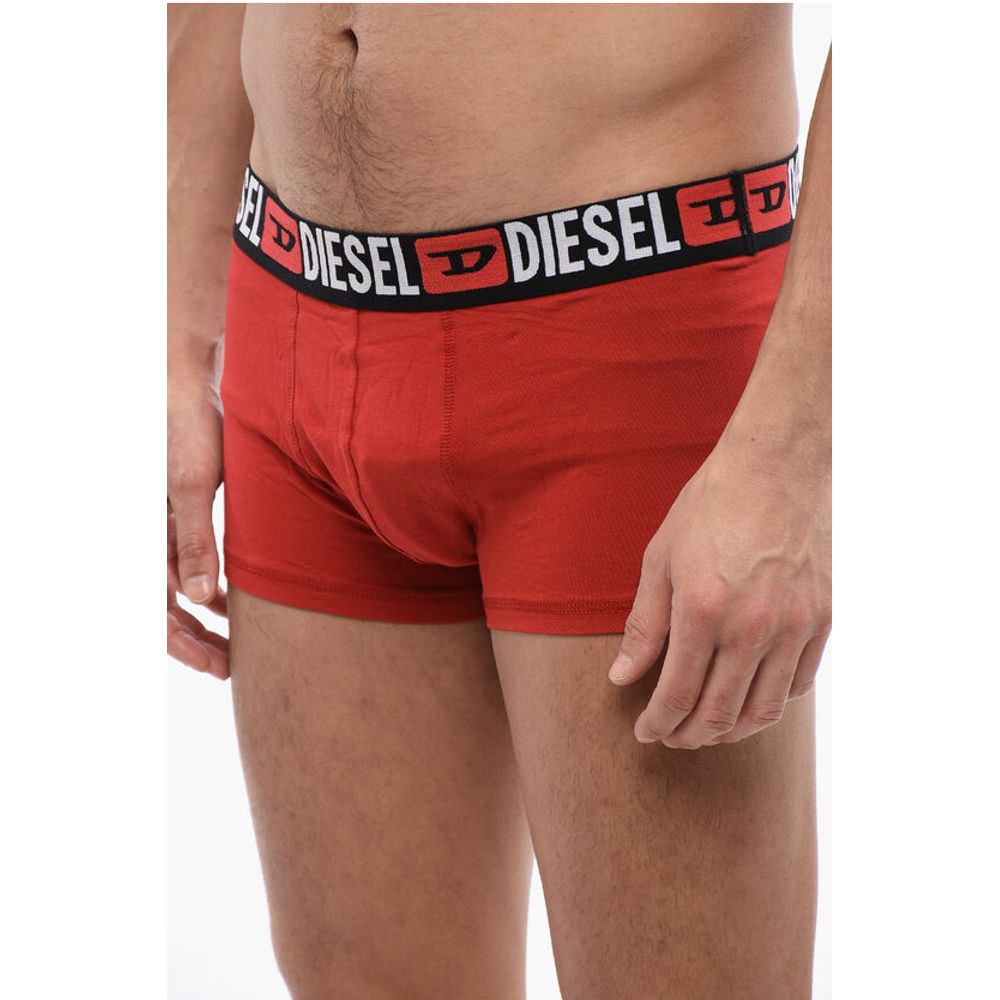 Diesel Set 3 Pairs of Stretch Cotton Boxers with Logoed Elastic Ban