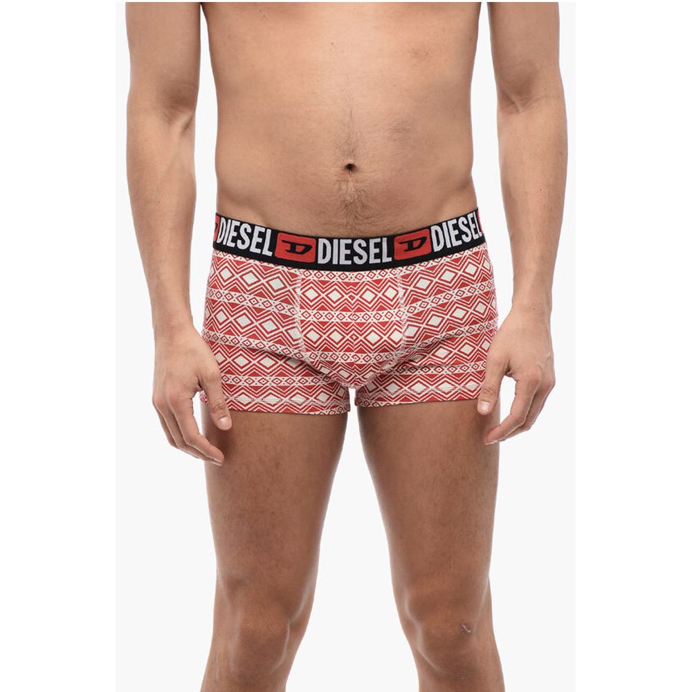 Diesel Set 3 Pairs of Stretch Cotton Boxers with Logoed Elastic Ban