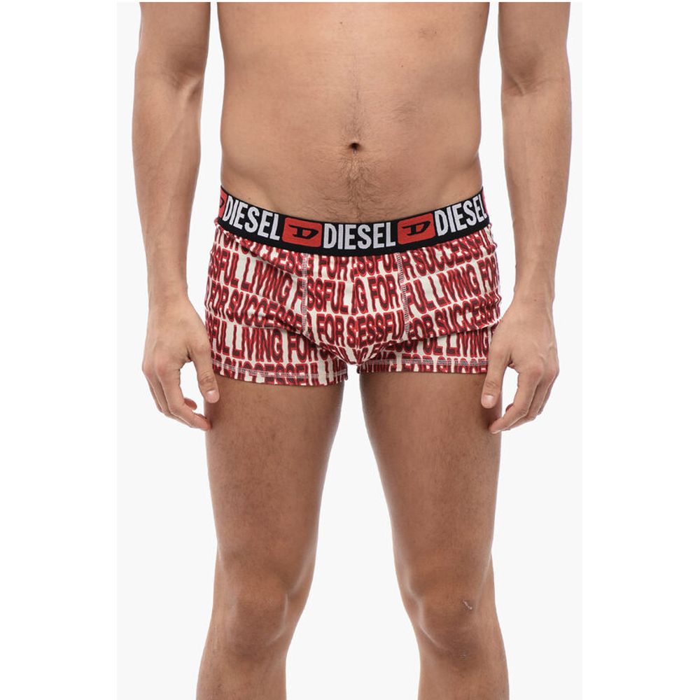 Diesel Set 3 Pairs of Stretch Cotton Boxers with Logoed Elastic Ban
