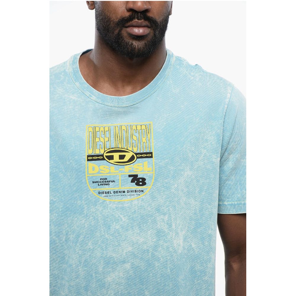 Diesel RED TAG Acid Wash Effect T-JUST-N17 Crew-neck T-shirt with E
