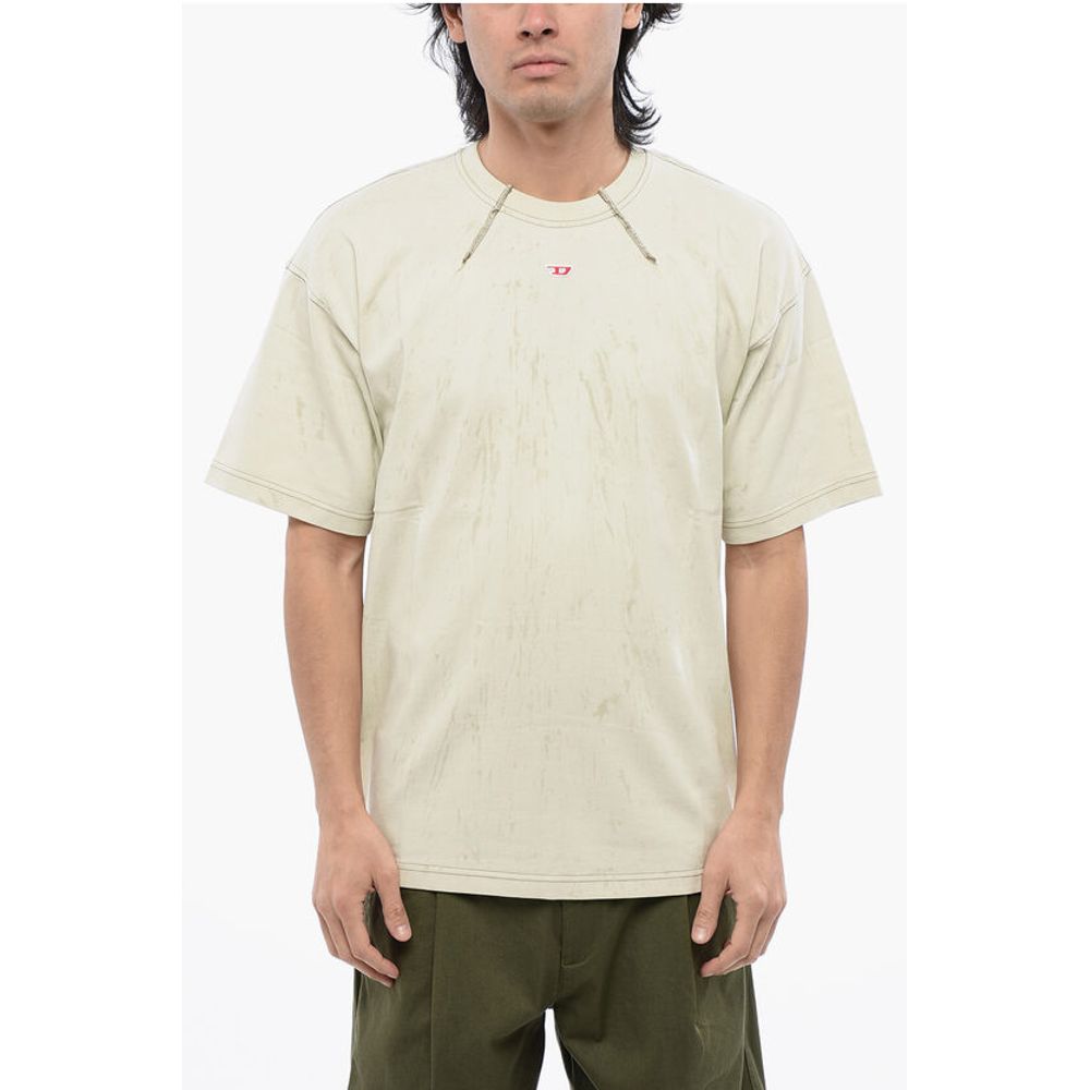 Diesel RED TAG Plaster Effect T-COS Crew-neck T-Shirt with Visible