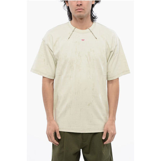 Diesel RED TAG Plaster Effect T-COS Crew-neck T-Shirt with Visible
