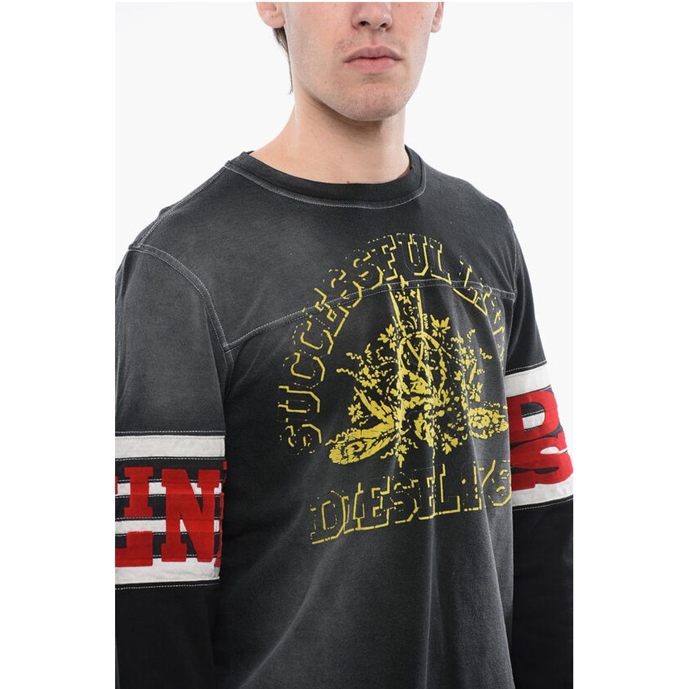 Diesel RED TAG Long Sleeves T-JU-LS Crew-neck T-shirt with Velvet D