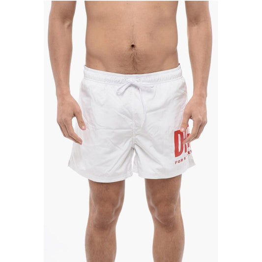 Diesel Solid Color BMBX-NICO Swim Shorts with Contrasting Logo