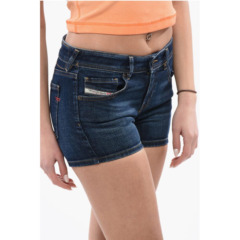 Diesel Regular Waist DE-LYLA Shorts with Logo Button