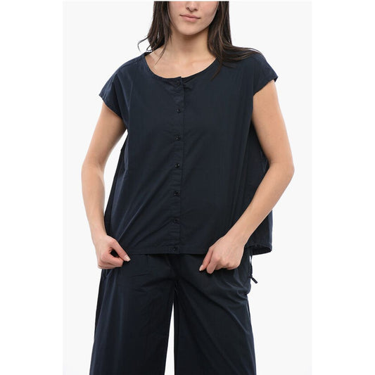 Woolrich Popeline Sleeveless Shirt with Drawstringed Hem