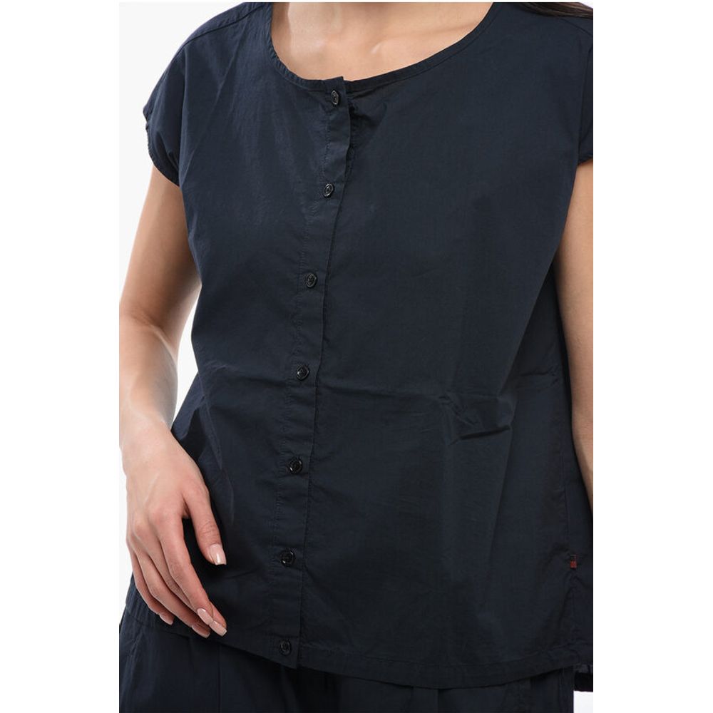 Woolrich Popeline Sleeveless Shirt with Drawstringed Hem