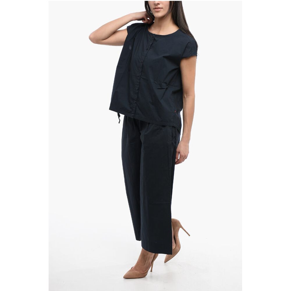 Woolrich Popeline Sleeveless Shirt with Drawstringed Hem