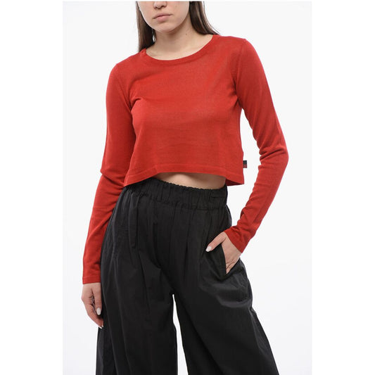 Woolrich Crew Neck Viscose Blend Crop Sweater