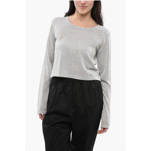 Woolrich Crew Neck Viscose Blend Crop Sweater