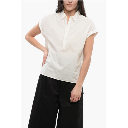 Woolrich Sleeveless Cotton Blouse With Polo Neckline