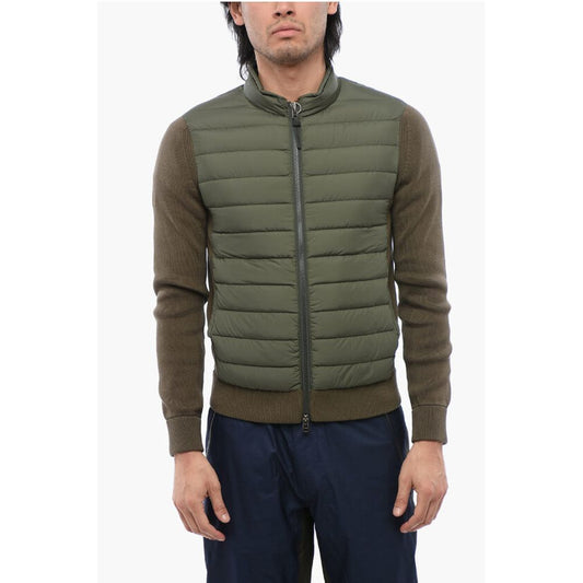 Woolrich Padded Bomber With Knitted Sleeves