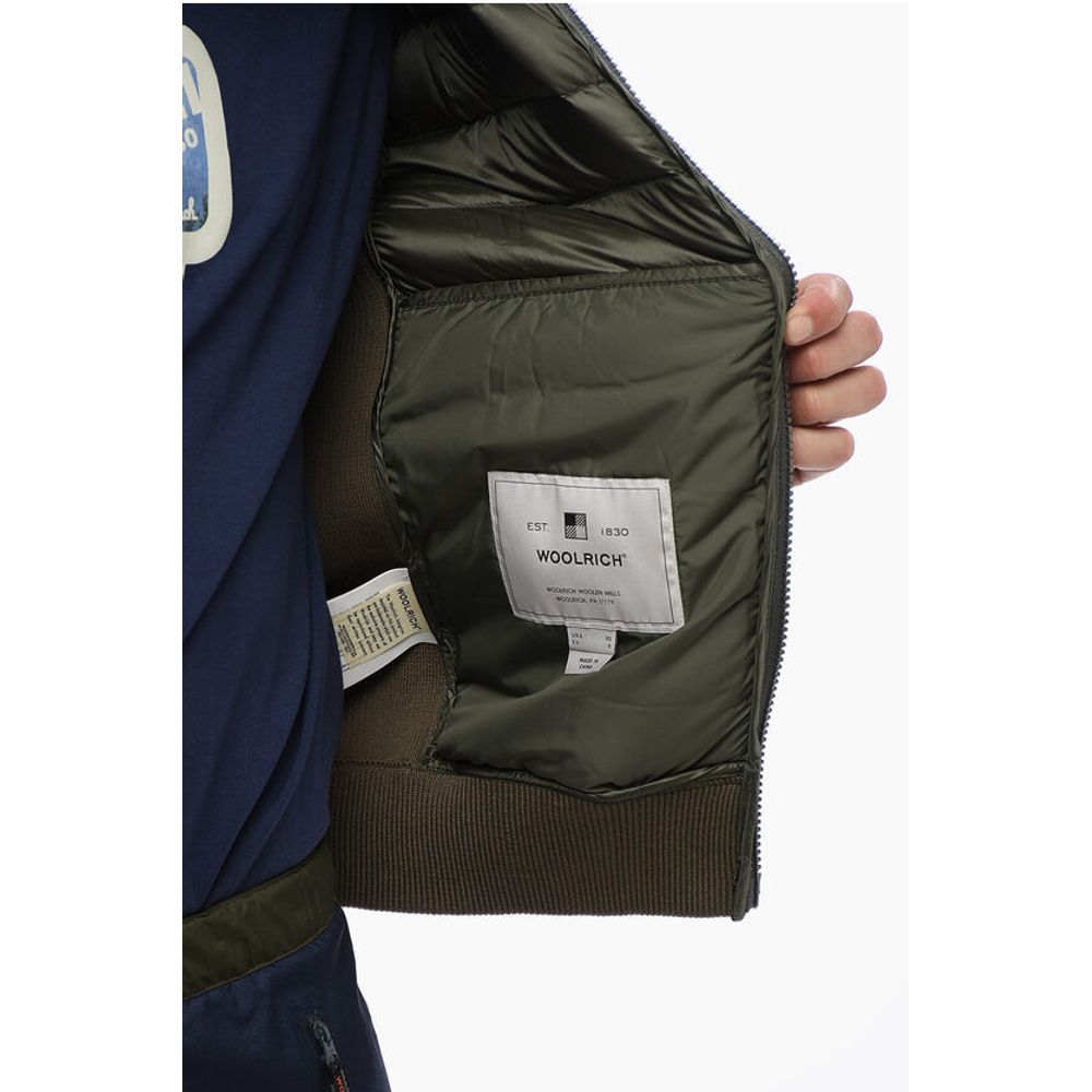 Woolrich Padded Bomber With Knitted Sleeves
