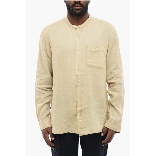 Woolrich Korean Neckline Linen Shirt
