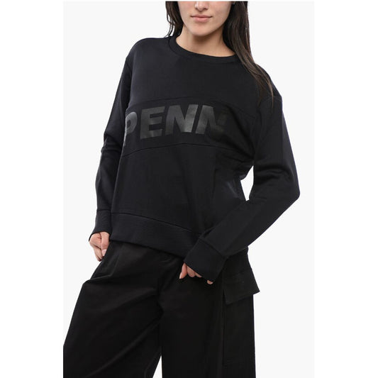 Woolrich PENN-RICH Crew Neck Cotton Blend Sweatshirt with Printed Log