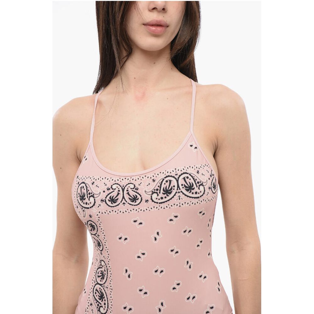 Palm Angels Pailsey One-piece Swimsuit with Criss-cross Back