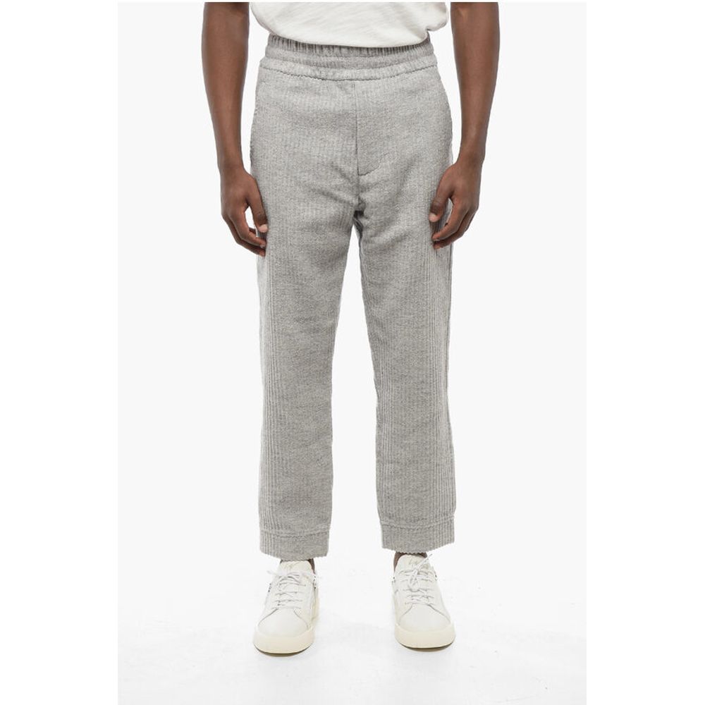 Armani EMPORIO 3-Pocketed Ribbed Wool Blend Pants