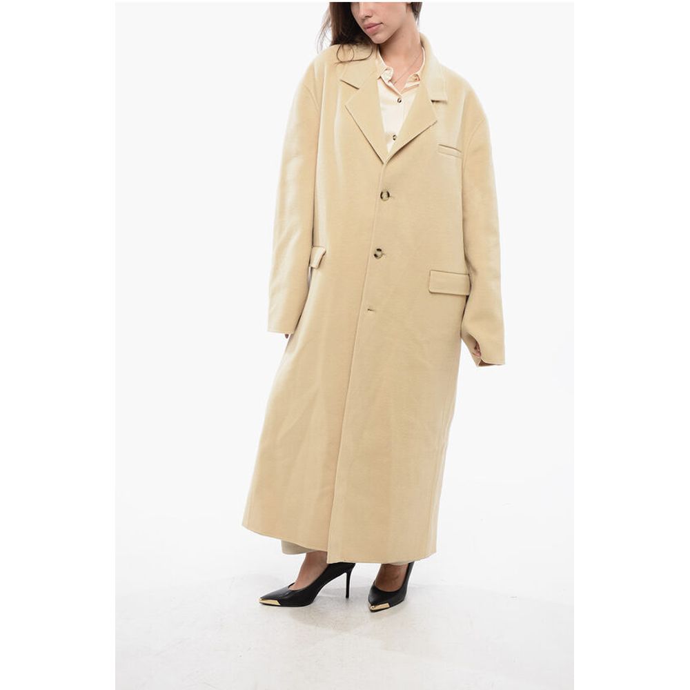 Nanushka Oversized Wool and Silk VEDA Coat with Flap Pockets