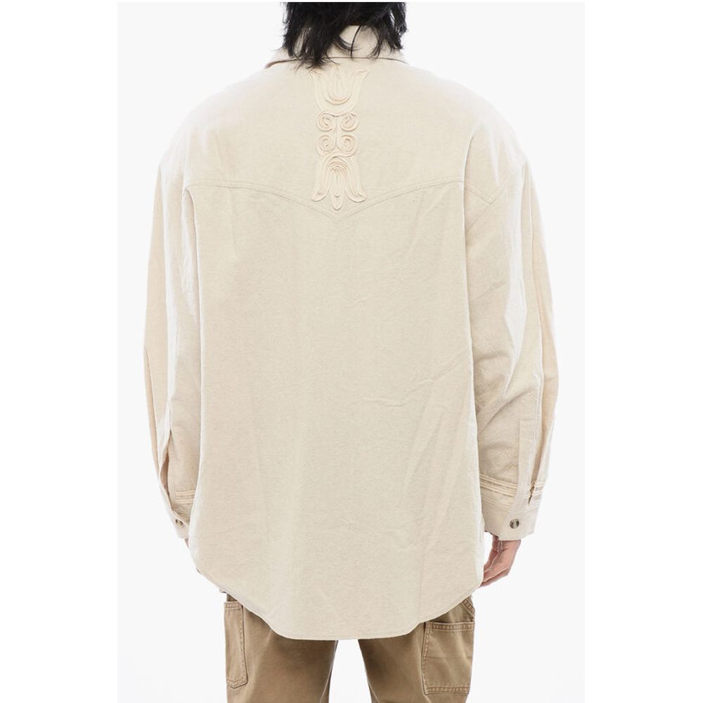 Nanushka Solid Color MARLAS Overshirt with Embroideries