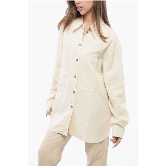 Nanushka Solid Color FABIAN Overshirt with Double Breast Pocket