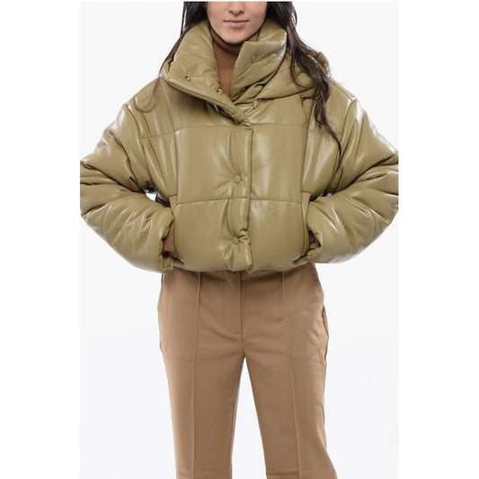 Nanushka Faux Leater AVELINE Cropped Jacket with Hood