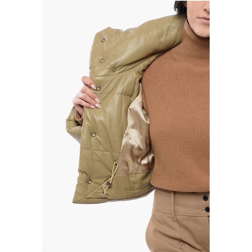 Nanushka Faux Leater AVELINE Cropped Jacket with Hood