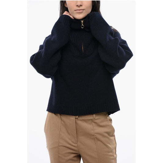 Nanushka Ribbed Cashmere KIRA Sweater with Half Zip