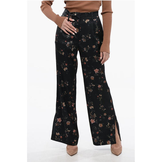 AllSaints Floral Patterned Satin LOUISA Pants with Ankle Slits
