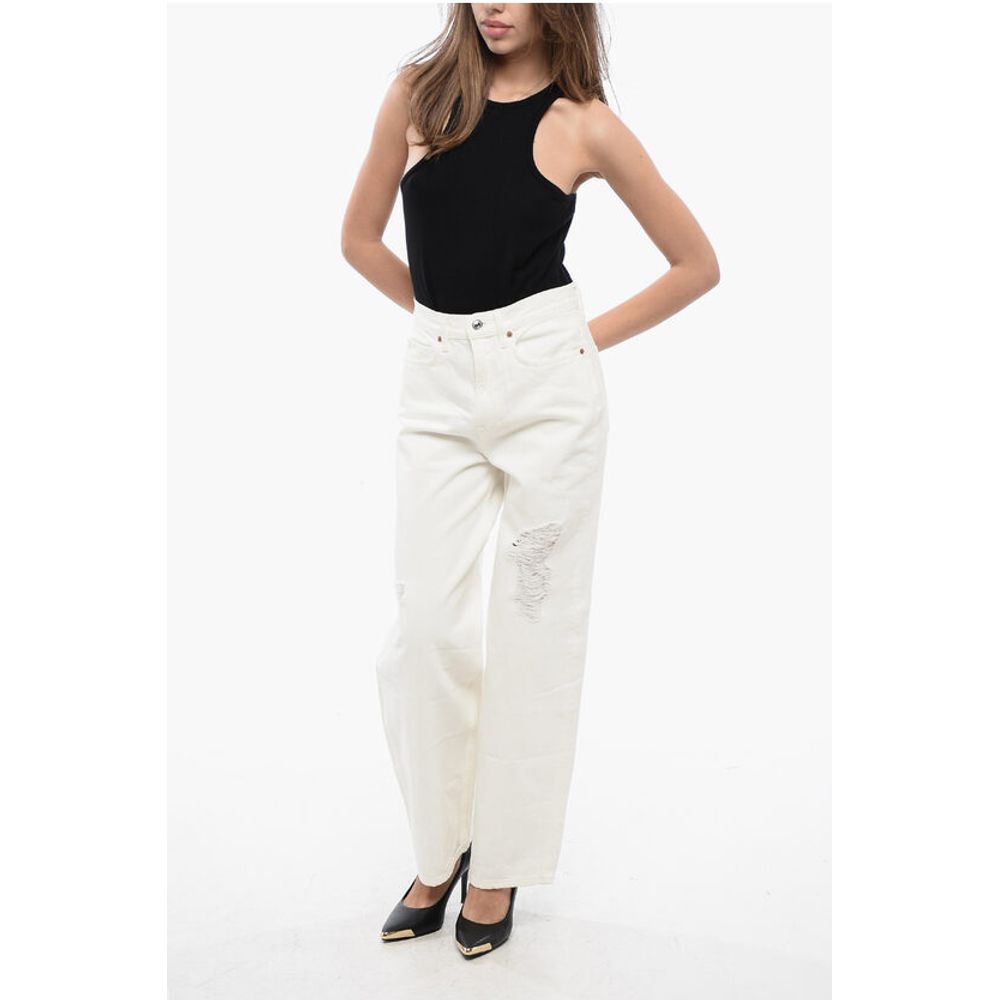 AllSaints High Waist Distressed Effect Wide Leg JAYCE Jeans 23cm