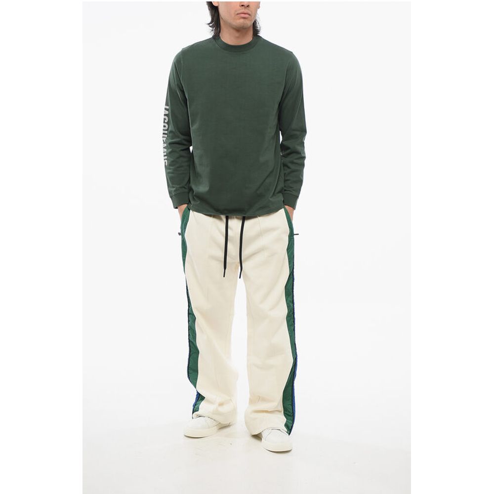 Jacquemus Crew Neck BRILHO Cotton T-Shirt with Glittered Logo