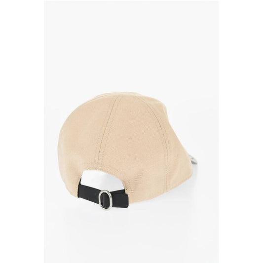 Jil Sander Cotton And Linen Cap with Leather Detail