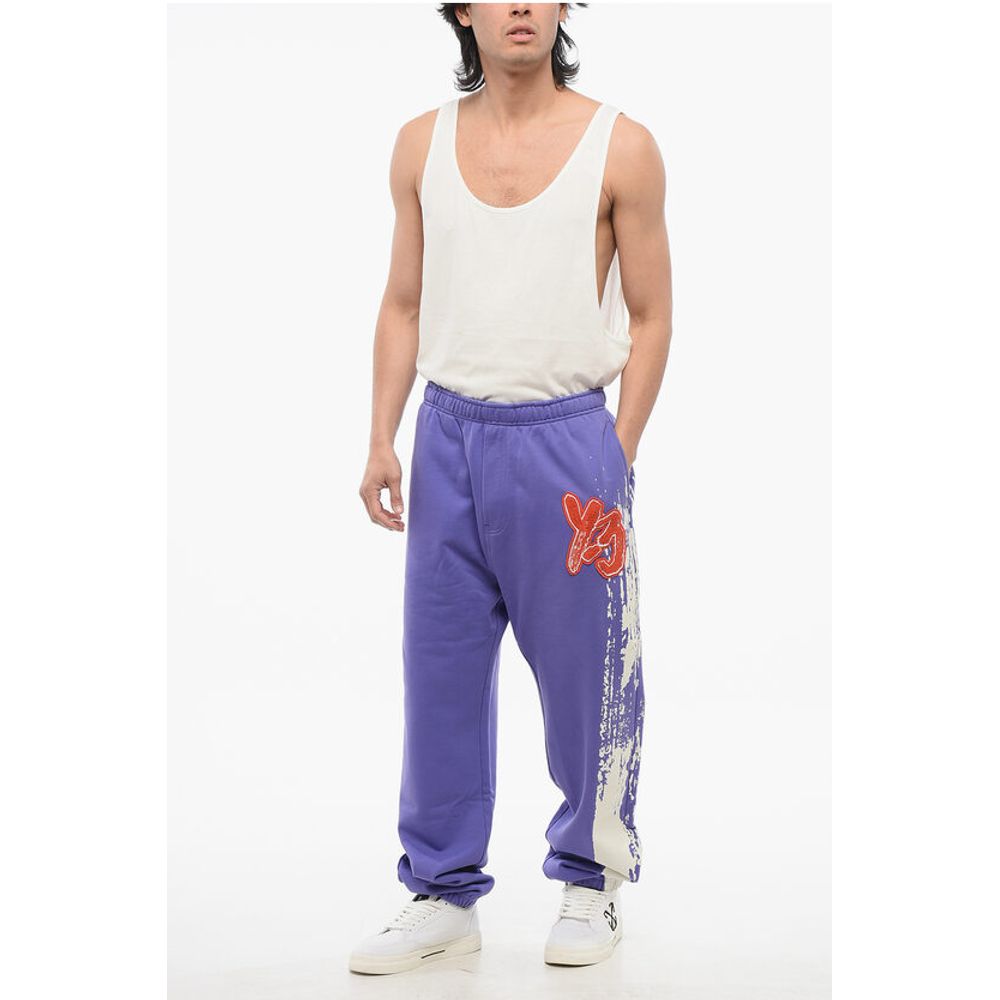 Y-3 Brushed Cotton Sweatpants with Logo Patch