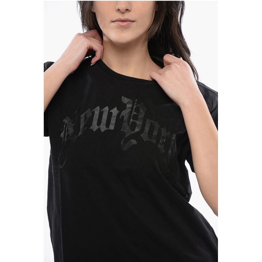 R13 Crew-neck T-shirt With New York Print Ton sur Ton
