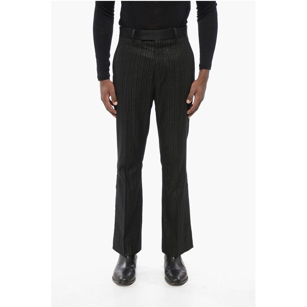 Amiri Wool Blend Pants with Lurex Pinstriped Motif