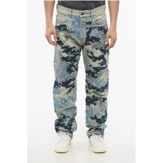 Amiri Fringed Hem PATCHWORK CAMO Denims 22cm