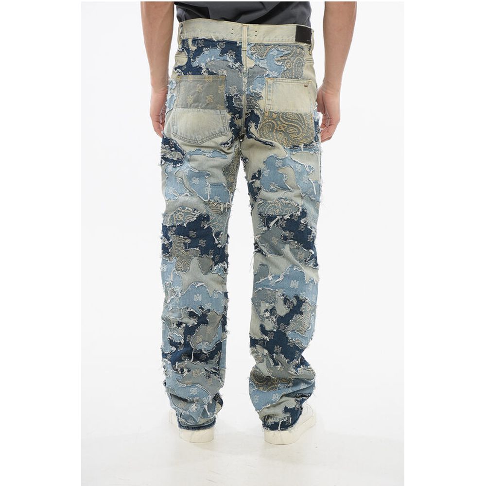 Amiri Fringed Hem PATCHWORK CAMO Denims 22cm