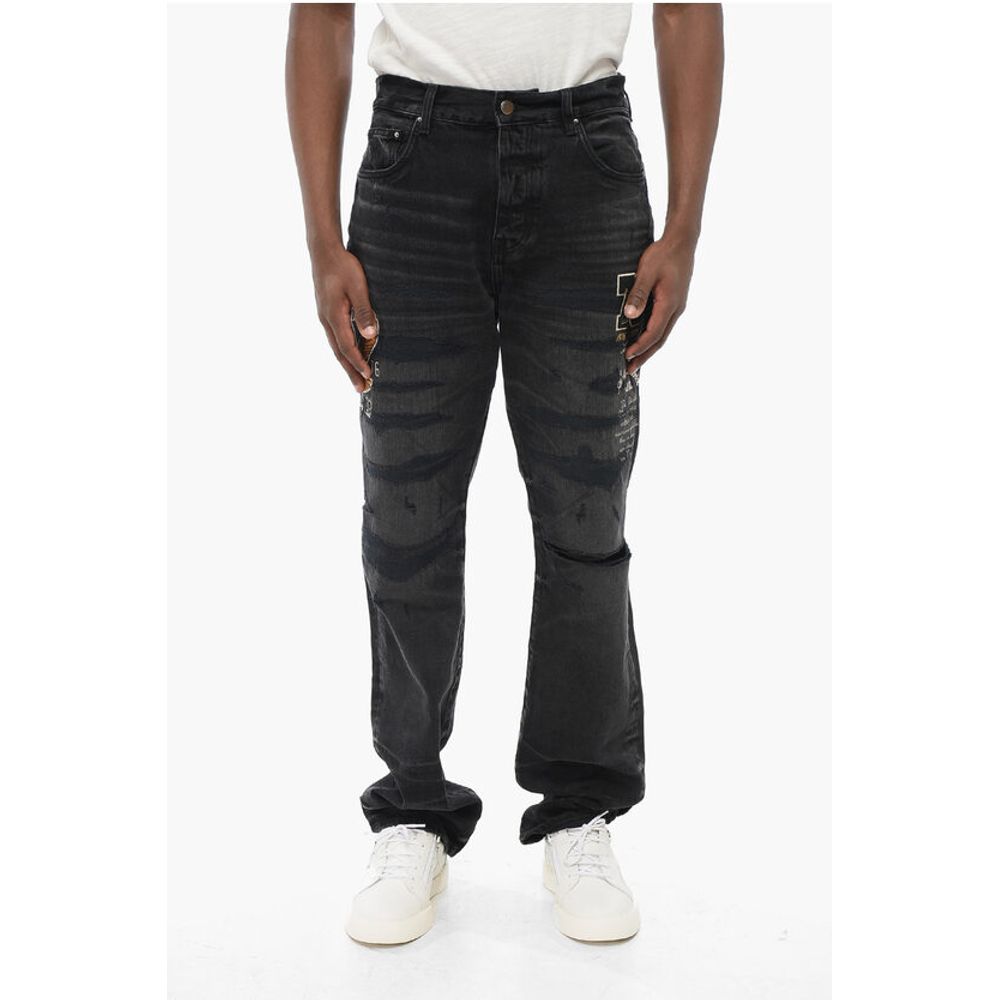 Amiri Embroidered VARSITY EAGLE Regular Fit Denims 22cm