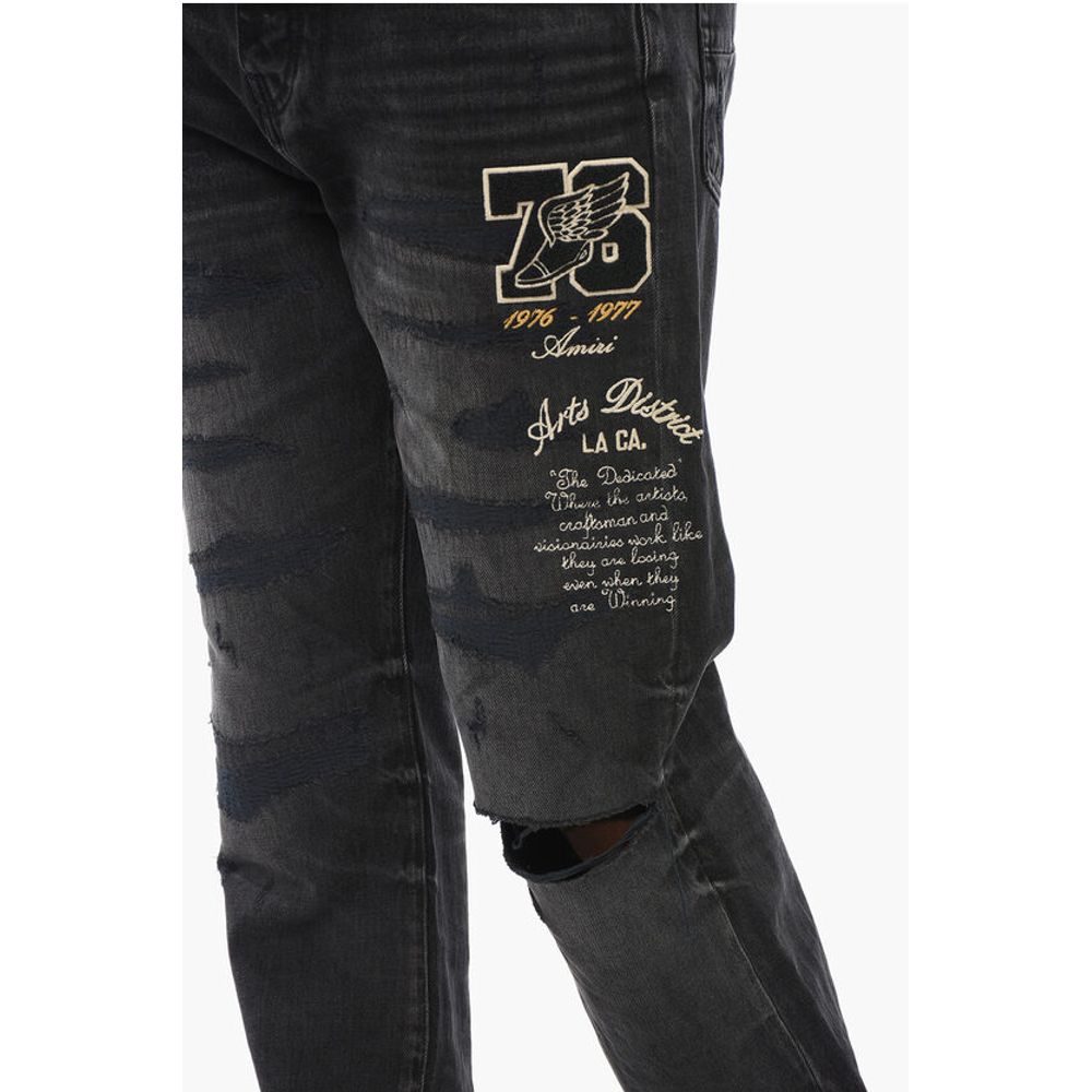 Amiri Embroidered VARSITY EAGLE Regular Fit Denims 22cm