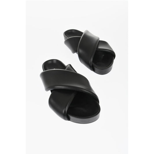 Jil Sander Padded Leather FUSBET Sliders with Criss Cross Design