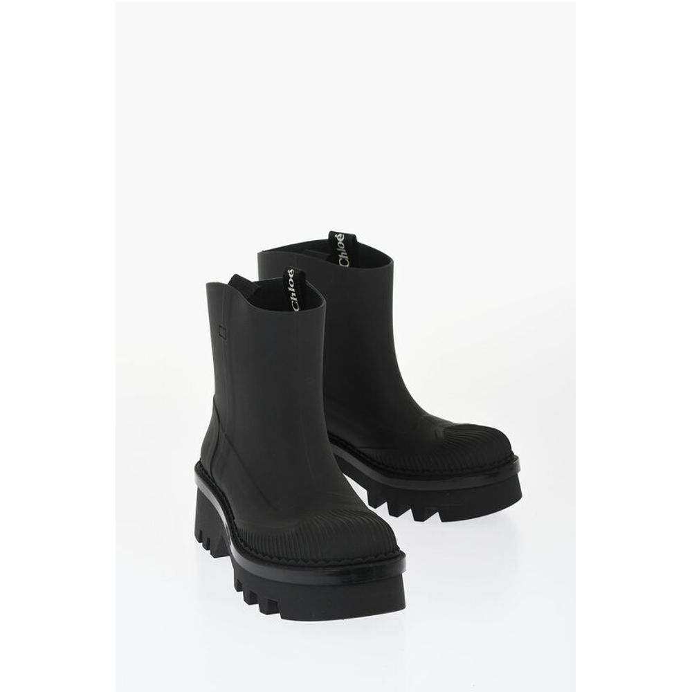 Chloé Rubber solid Color Ankle Boots with Heel 6cm