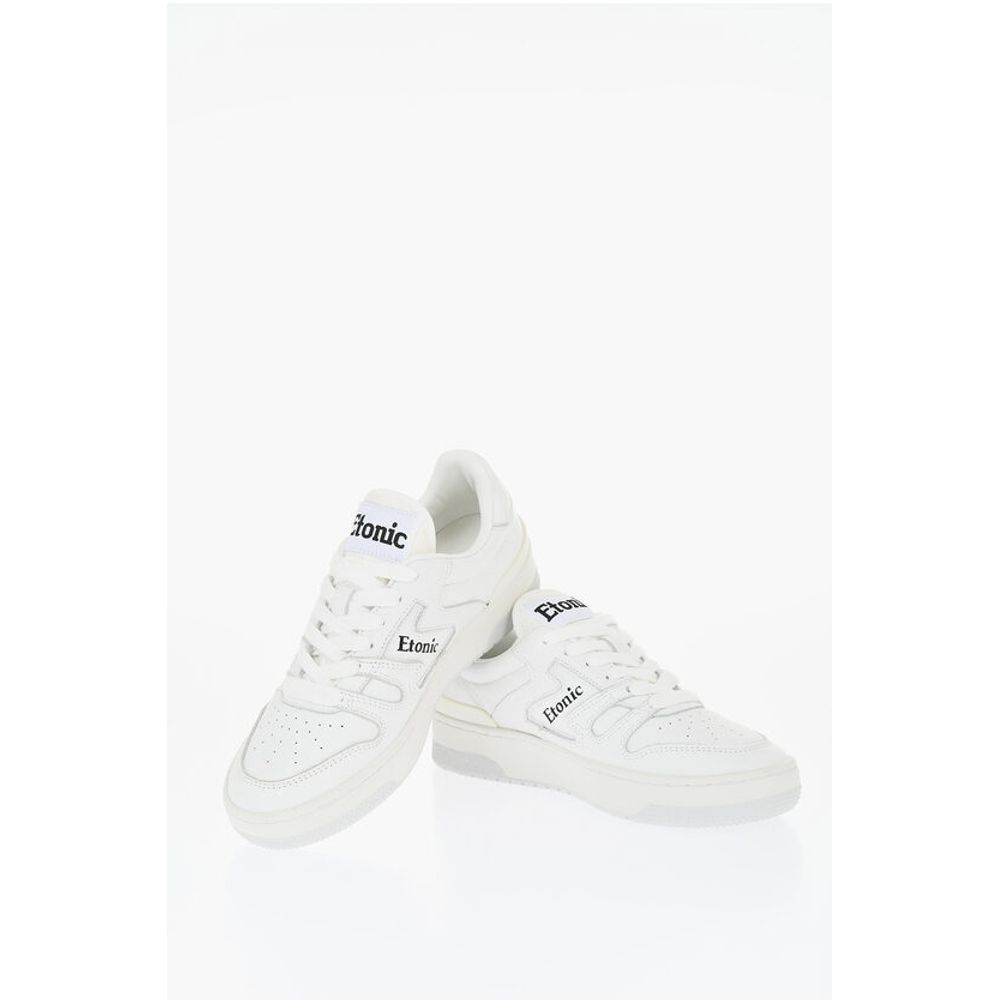 Etonic Solid Color Leather Low Top Sneakers with Contrasting Logo