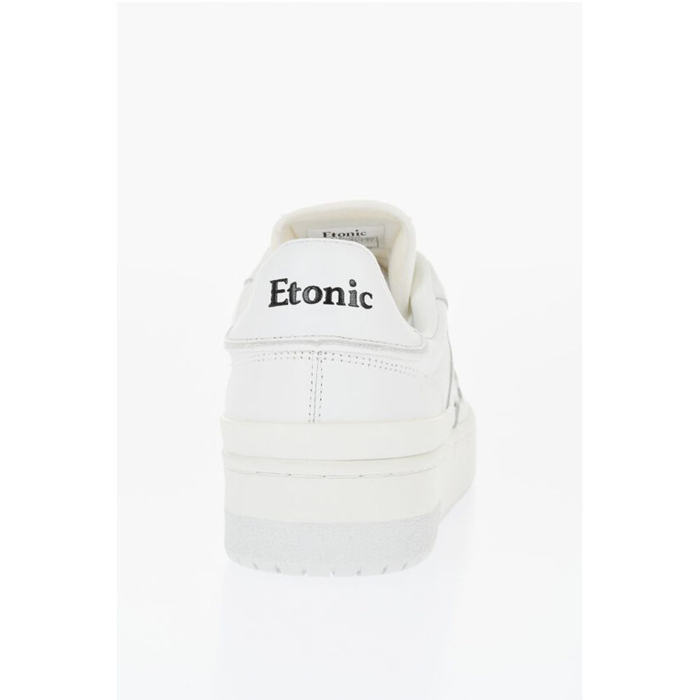 Etonic Solid Color Leather Low Top Sneakers with Contrasting Logo