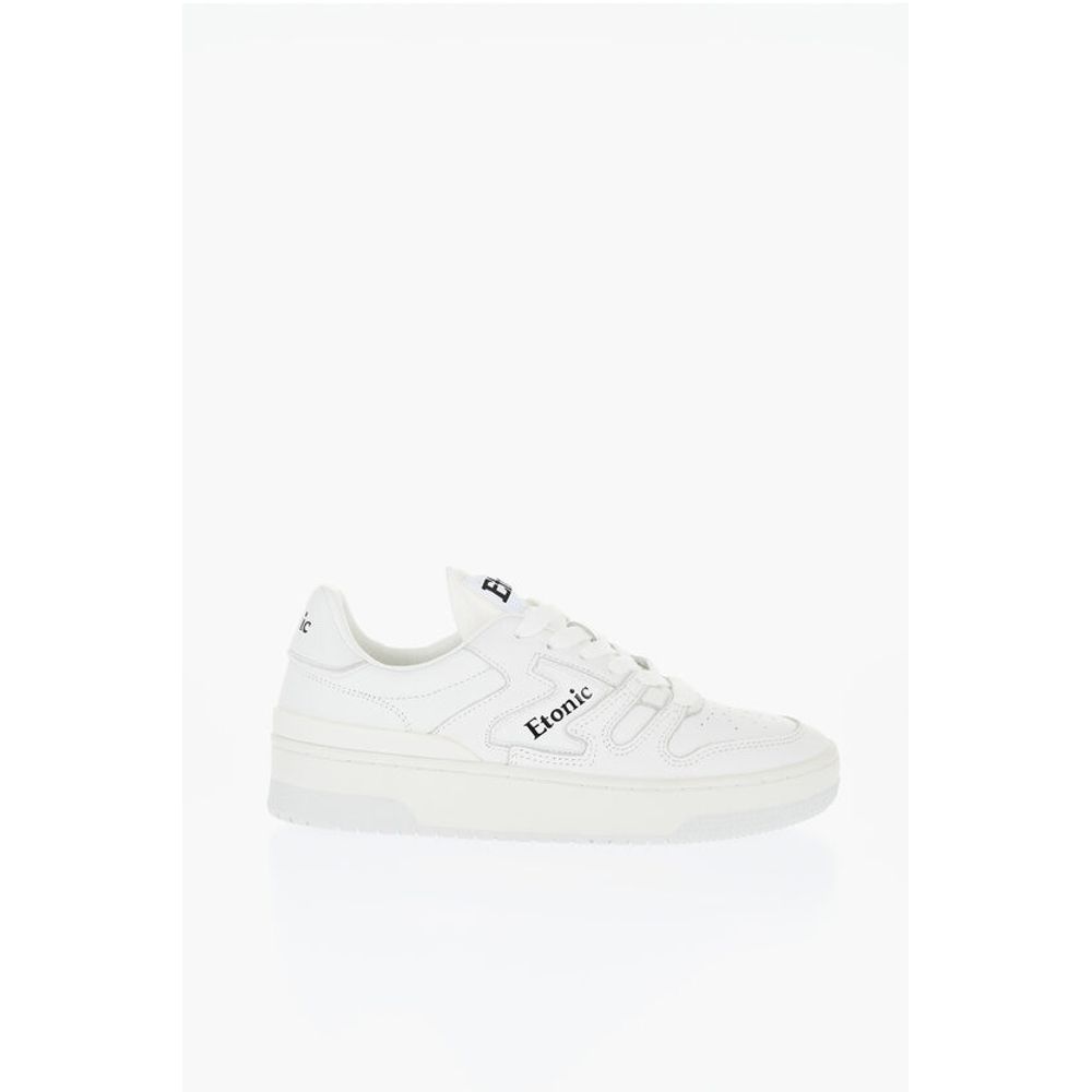 Etonic Solid Color Leather Low Top Sneakers with Contrasting Logo
