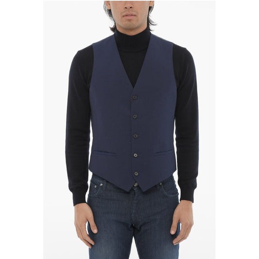 Corneliani CC COLLECTION Virgin Wool RESET Waistcoat with Jetted Pocket