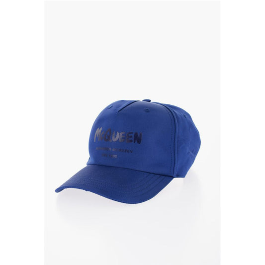 Alexander McQueen Solid Color Cap with Printed Logo