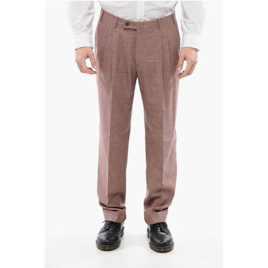 Corneliani Wool and Silk-blended Pants with Gradient Effect