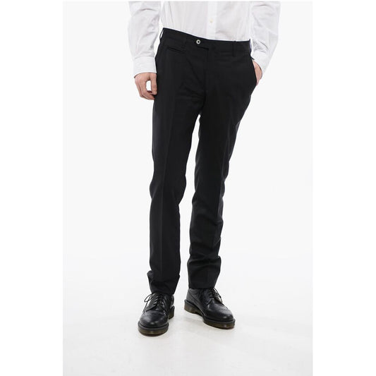 Corneliani Pin Check Patterned ACADEMY Virgin Wool Pants