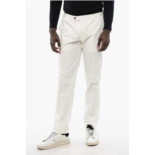 Corneliani Solid Color Stretch Cotton Pants with Belt Loops